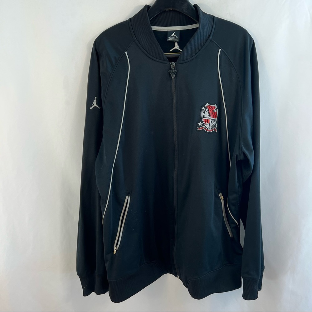 Nike Jordan Track Bomber Jacket Mens XXL Black Full Zip Activewear